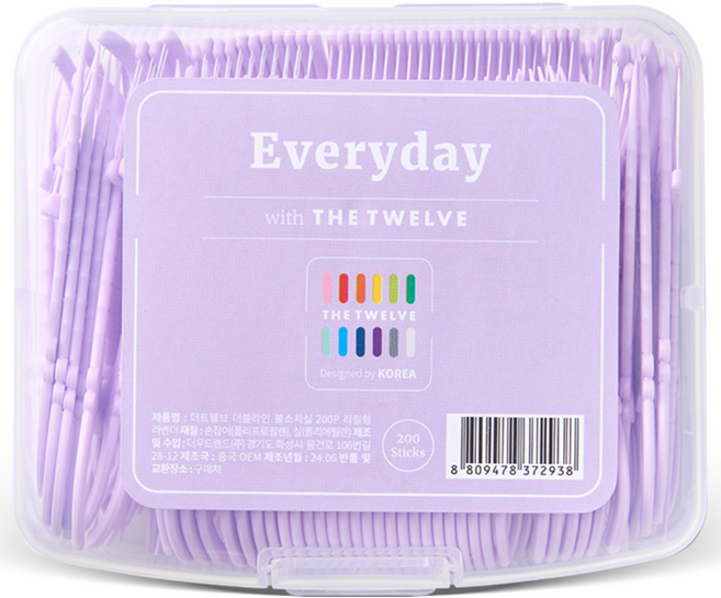 더트웰브 더블라인 불소 코팅 일회용 치실 리필 200개, 1개