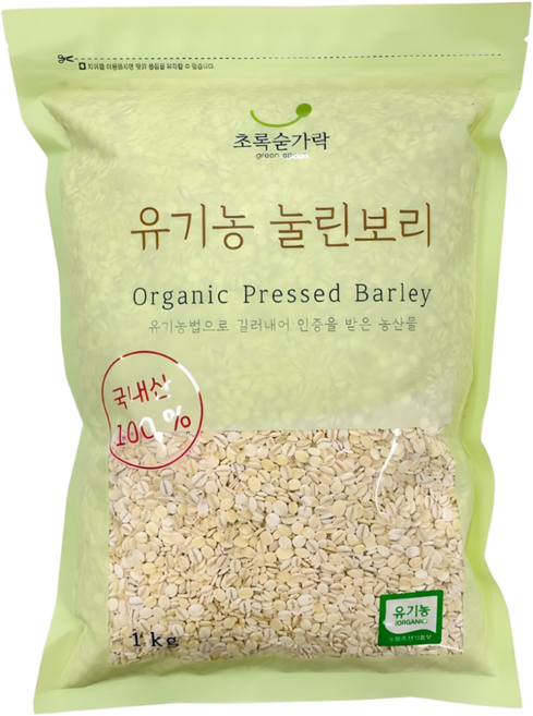 초록숟가락 유기농 눌린보리쌀, 1개, 1kg