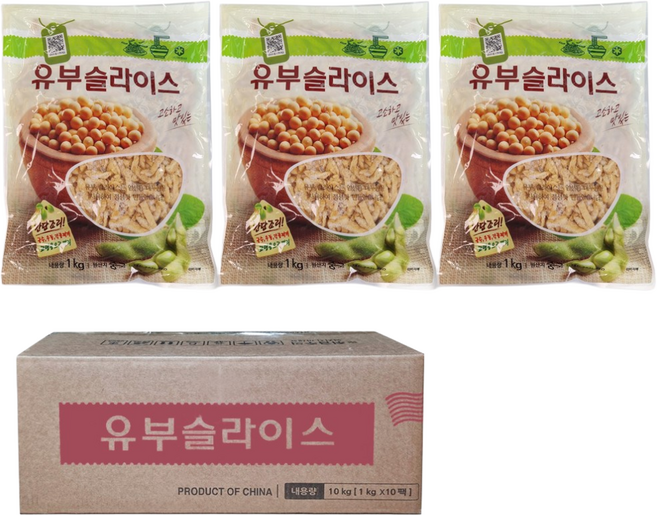 냉동 유부슬라이스 1kg X 10개