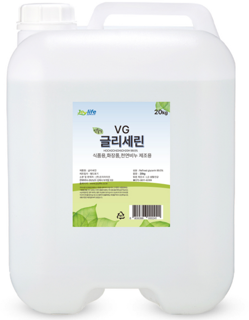조이라이프 식물성 글리세린 VG 20kg 천연 화장품 비누 슬라임, 단품, 1개