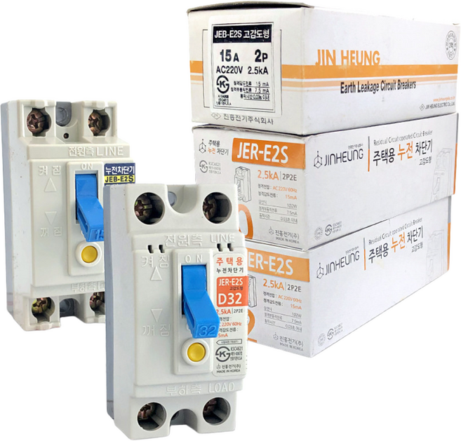 진흥전기 주택용 고감도 누전차단기 2P 15A 20A 30A, 주택용 고감도 누전차단기 2P(15A), 1개