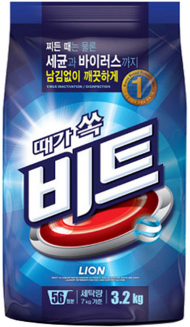 비트 분말세제 일반용 본품, 3.2kg, 4개