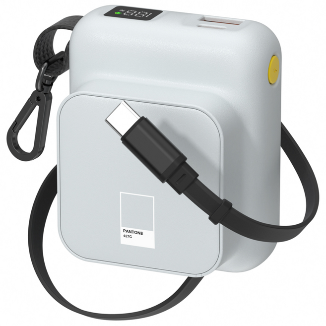 이어맥 자동 릴타입 22.5W PD PPS 고속충전 10000mAh 보조배터리, 그레이, PTPB10