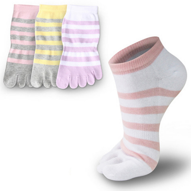 양말조아 여자 면100 순면 땀흡수가 잘되는 링글 발가락양말 단목-5족