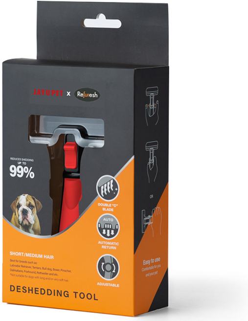 자유펫 리퍼레쉬 디쉐딩 브러쉬 강아지 고양이 죽은털 엉킨털 빗, 단모용, 1개