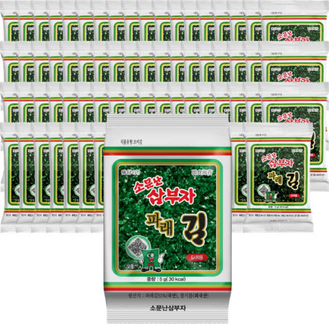 소문난 삼부자 파래 도시락김 5g(72개), 5g, 72개