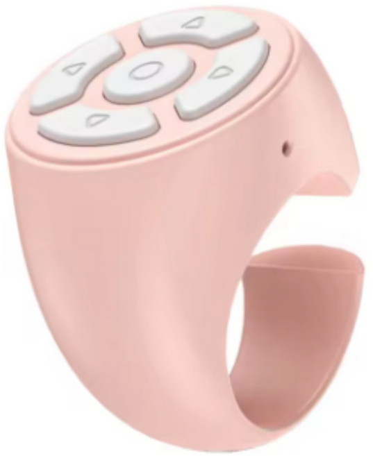 스크롤 링 무선 손가락 셔터 원격 제어 페이지 터너 휴대 컨트롤러 홈 여행용 블루투스 호환, 1개, 핑크