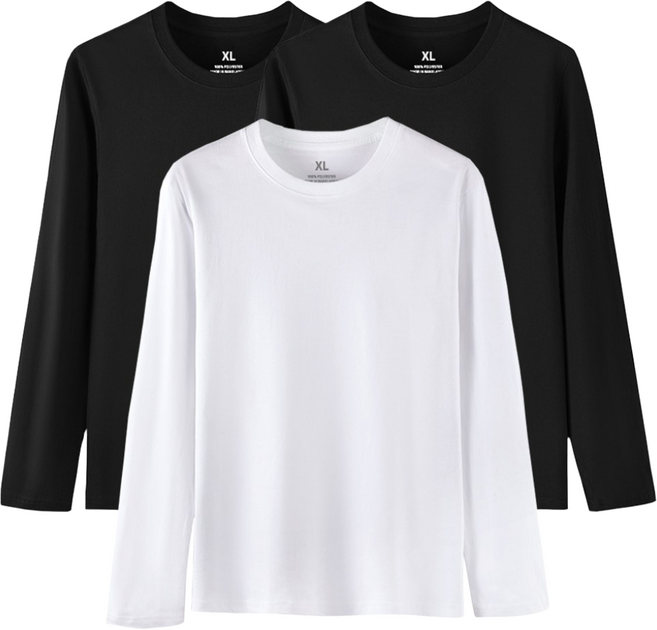 1+1+1 에이커즈 30수 무지 긴팔 티셔츠 기본 라운드 면티 흰티