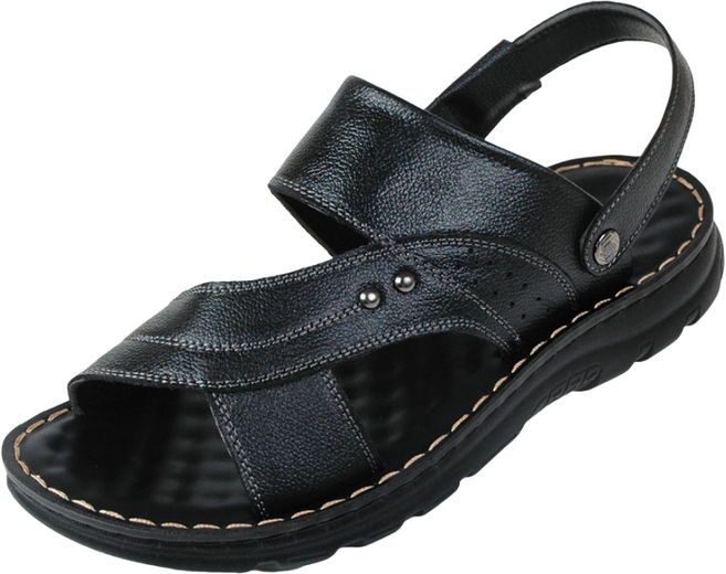 BFL 블랙 남성 캐주얼 가죽 샌들 슬리퍼 겸용 303