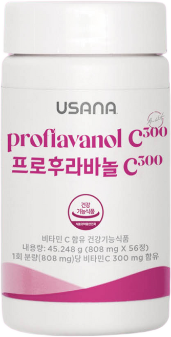 각종 염증 혈관 건강에 도움이 되는 비타민C300 프로후라바놀C300 유사나, 1개, 56정