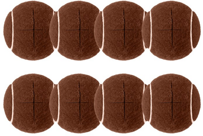 춘게엘 테니스공 소음방지 의자 발 커버, 8개, 브라운