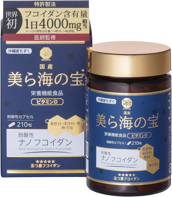 오키나와 후코이단 4000mg 해조류 다당류 비타민D 210캡슐, 210정, 1개