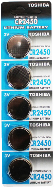 도시바 건전지 CR2450 버튼전지 / 리튬전지 3V, 1개, 5개입