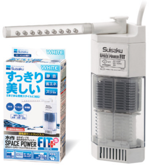 수이사쿠 스페이스 파워피트 플러스 측면 여과기 화이트 S, 2W, 1개