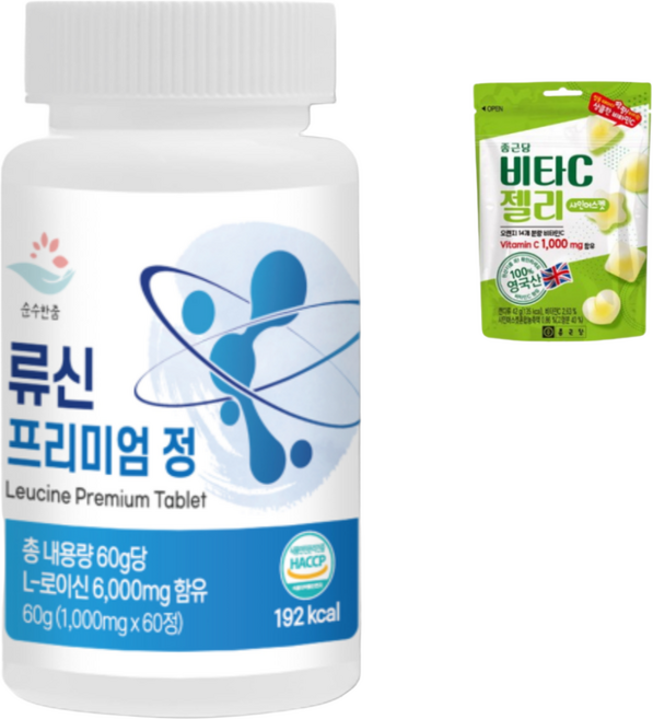 류신 타블렛 근육단백질 1000mg 60정 2개월분 단백질 알약 근손실 보충제 루신 뮤신 뉴신, 3개(6개월분)