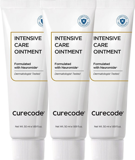 큐어코드 인텐시브 케어 오인트먼트 l 극건성 l 민감 피부용 l 저자극 l 고보습 l 보호막 크림 l 피부 장벽 개선 l 집중 케어, 3개, 50ml