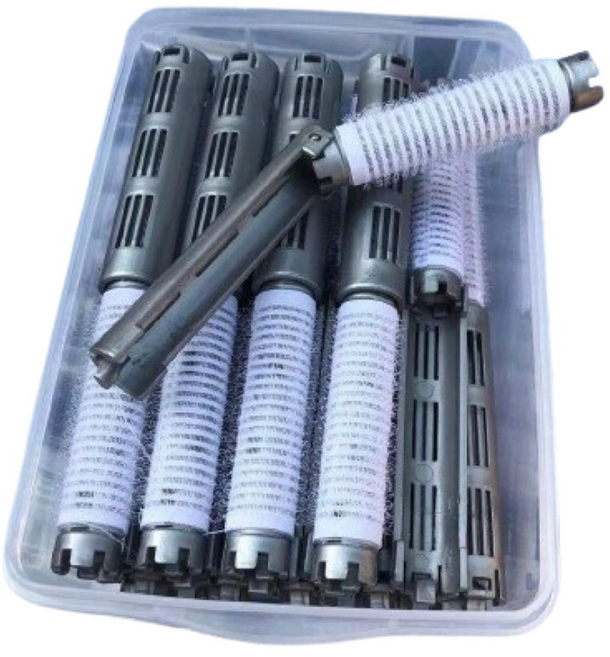 마이채채 원터치 셀프 파마 헤어롤 롯드 세트, 16개, 그레이