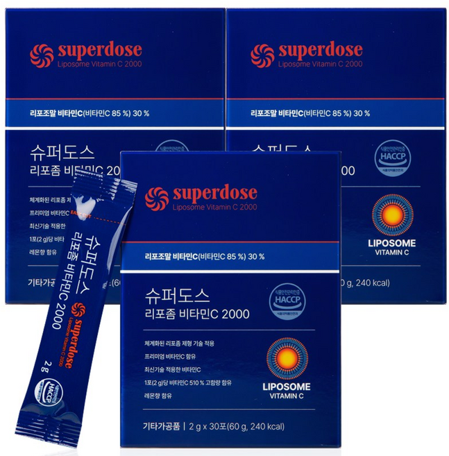 슈퍼도스 리포좀 비타민C 2000, 3박스, 30회분