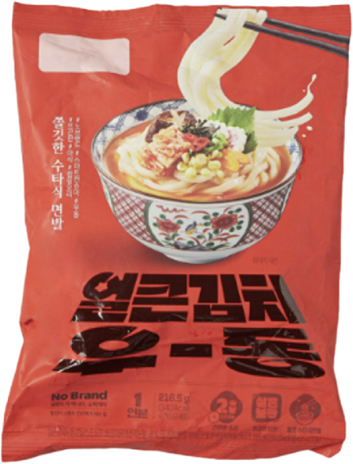 노브랜드 얼큰 김치 우동, 1개, 216.5g