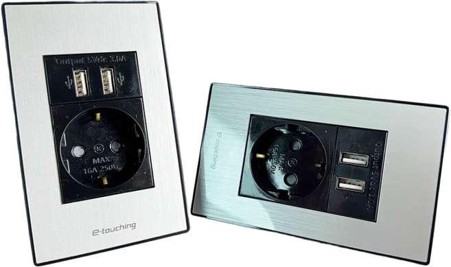 전기전자 고급 데코 USB 충전 겸용 1구콘센트 매입형 국산 신제품(B-IPS) 블랙실버 점프선 포함, 2. 데코 USB 2포트 매입 콘센트 1구_2개, 블랙 + 실버