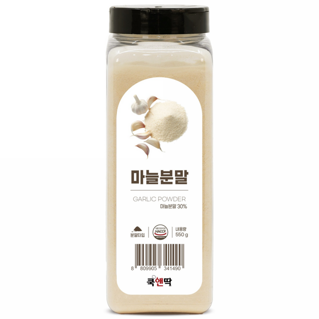 쿡앤딱 마늘 분말 갈릭 파우더 식자재 대용량 요리용 건조 가루 천연조미료, 550g, 1개