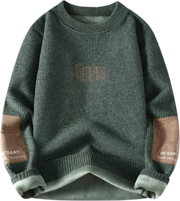 [양말증정]남성 기모 안감 니트 스웨터 털 소매 긴팔티 WI010N