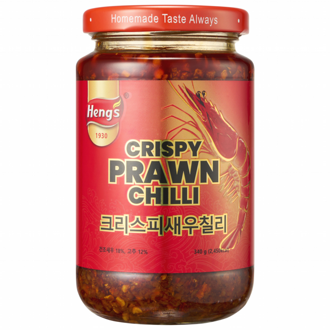 헹스 크리스피 칠리 새우 라유 고추기름 340g, 1개, 340ml