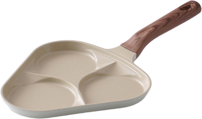 클레버팟 세라믹 인덕션 에그팬 IH 전팬 식기세척기 가능, 3구 에그팬, 1개