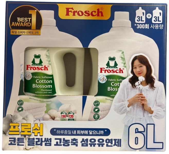 프로쉬 섬유유연제 코튼 블라썸 본품, 2개, 3L