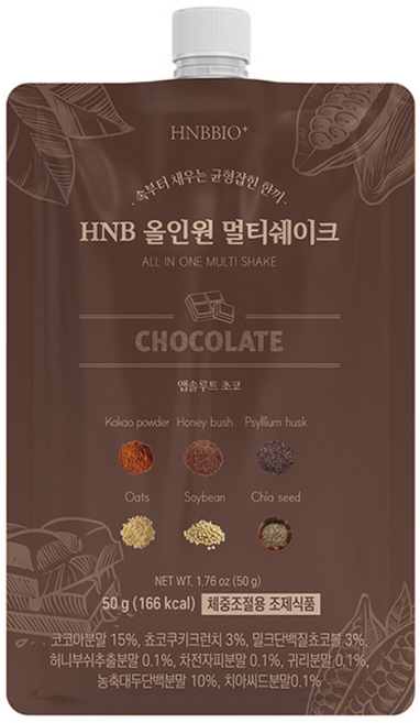 헬스앤뷰티 HNB 올인원 쉐이크 3종 1박스, 앱솔루트 초코, 50g