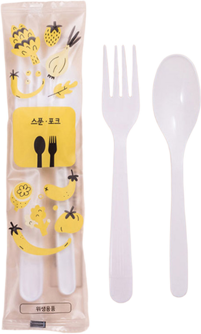 맘앤팩 황금밥상 포크 스푼 세트, 1개, 500개