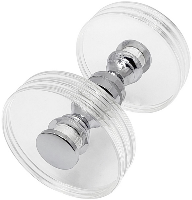 철물이네 투명 아크릴 1구 강화도어 손잡이 유리문, 투명(소)