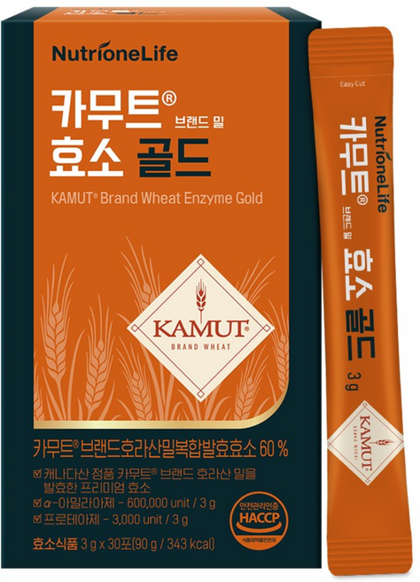 [무료배송/오늘출발] 뉴트리원 카무트효소 골드 곡물맛 발효효소 세트구성, 1개, 30회분