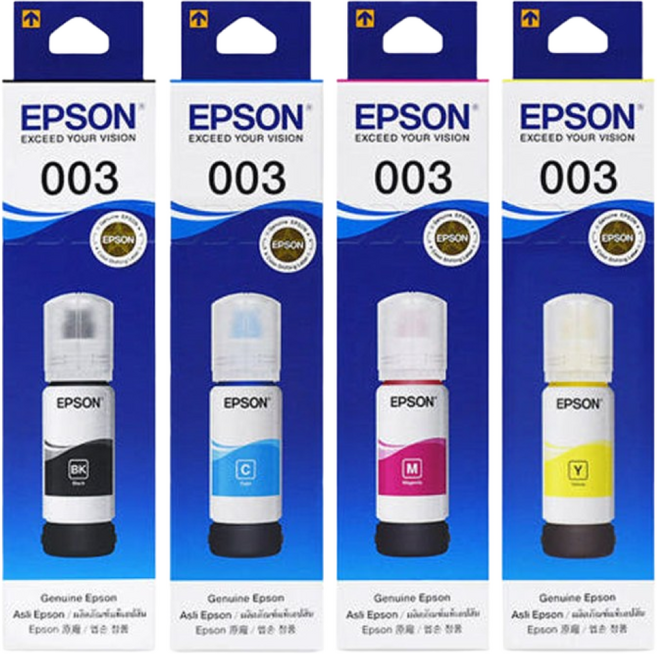 정품 엡손 잉크 T00V (003) 4색세트 CMYK L3250 L3256 L3156 L3150 L5190 L3100, T00V 정품 4색세트(CMYK), 1개