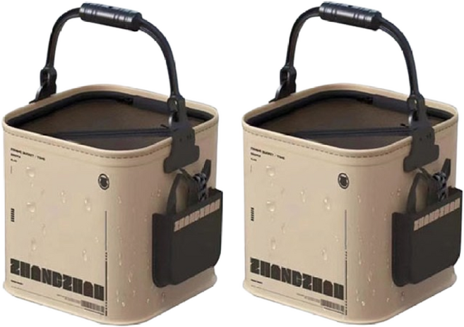 나우바이트 해루질 낚시 두레박 살림통 8L 14L, 2개, 베이지