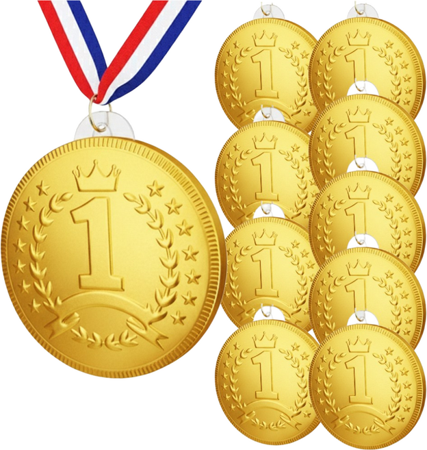 금메달 초콜릿 목걸이 포함, 10개, 1등