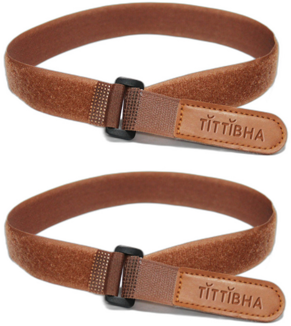 티티바 요가매트 보관 스트랩 정리 벨크로 요가매트끈 휴대용, 2개, 브라운