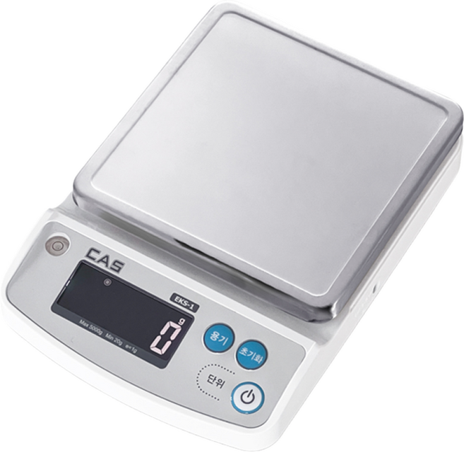 카스 EKS-1 정밀 주방저울 5kg 디지털 전자저울 상업용 이유식 베이킹, 화이트