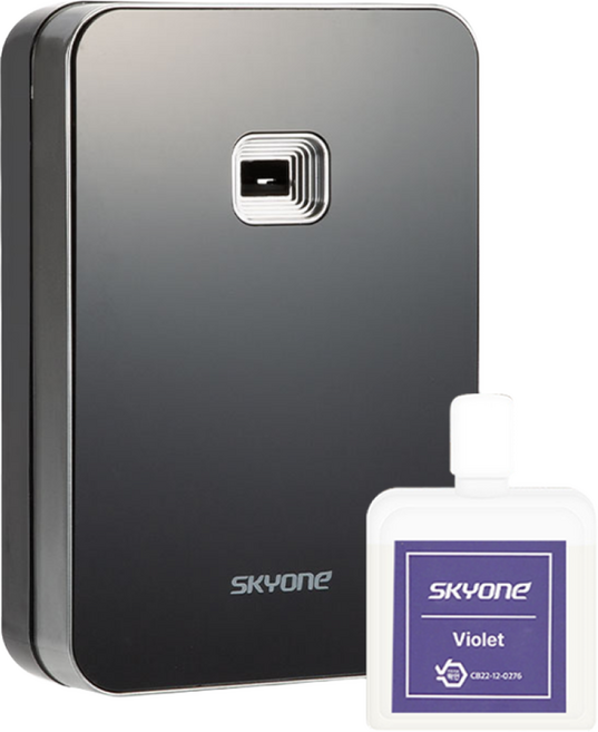 스카이원 방향제 자동 분사기 블랙 + 리필액, 1세트, 210ml, 바이올렛