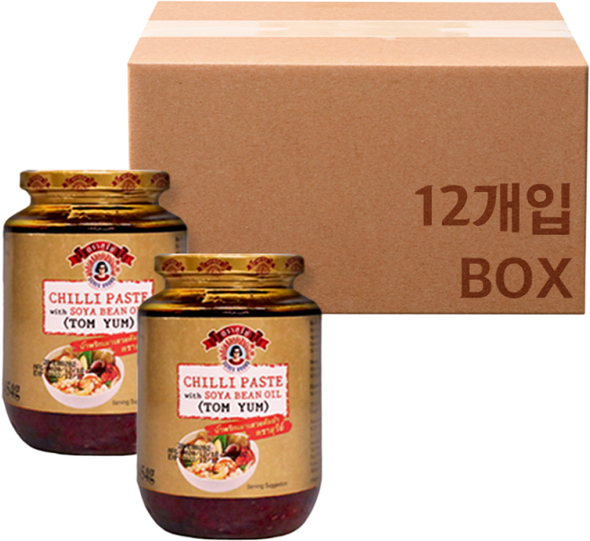 [한박스] 수리 칠리페이스트 똠양 454G X 12개입 / 칠리페이스트 소야 빈 오일 똠양, 12개