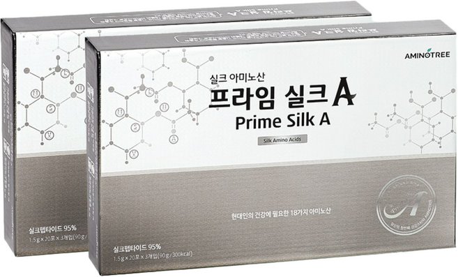 빠른 흡수 보장하는 고함량 실크단백질 95% 먹는 링거 프라임실크A+ (칼슘 마그네슘 추가 강화된 아연 비타민), 2세트, 180g