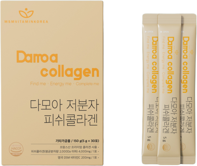 다모아 저분자 피쉬콜라겐 5g 30포 고함량 프랑스콜라겐, 3박스, 150g