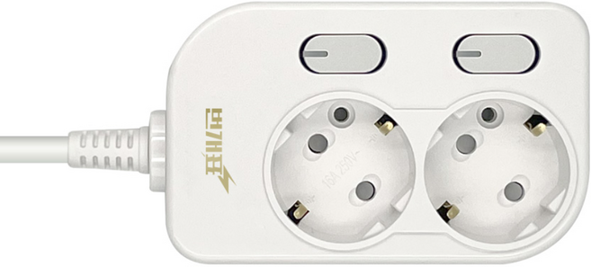 번개표 절전형 뉴개별스위치 멀티탭 2구 WI-MC31623, 5m, 화이트, 1개