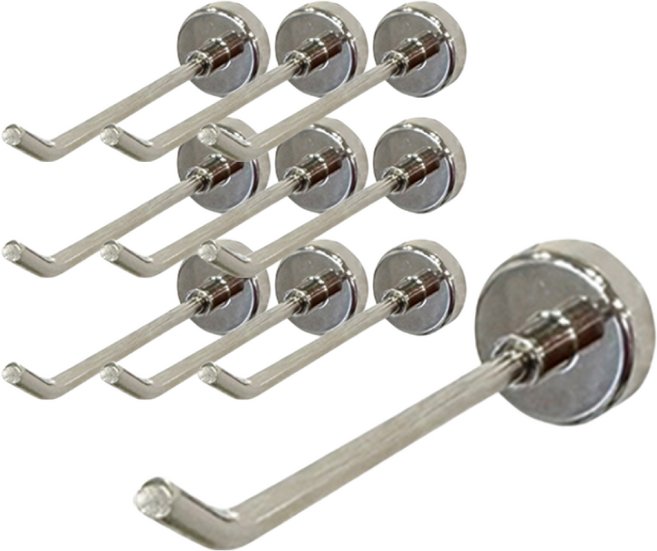 초강력 네오디움 자석 홀더 25파이 초강력 일자 후크 10cm 10개입, 3박스, 크롬 10cm