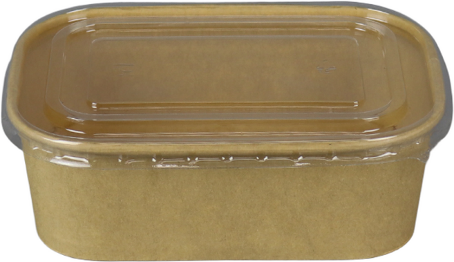 샐러드 덮밥 스테이크 닭강정 분식포장 특수컵 사각크라프트 종이용기 750ml 세트 300개, 1개