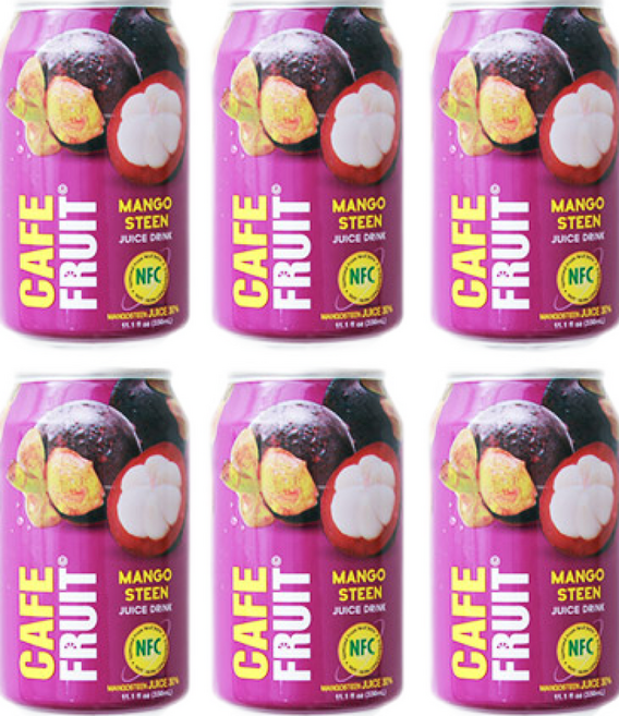 (가격인하) Cafe fruit 프리미엄 망고스틴 주스 (과즙 30%), 6개, 330ml