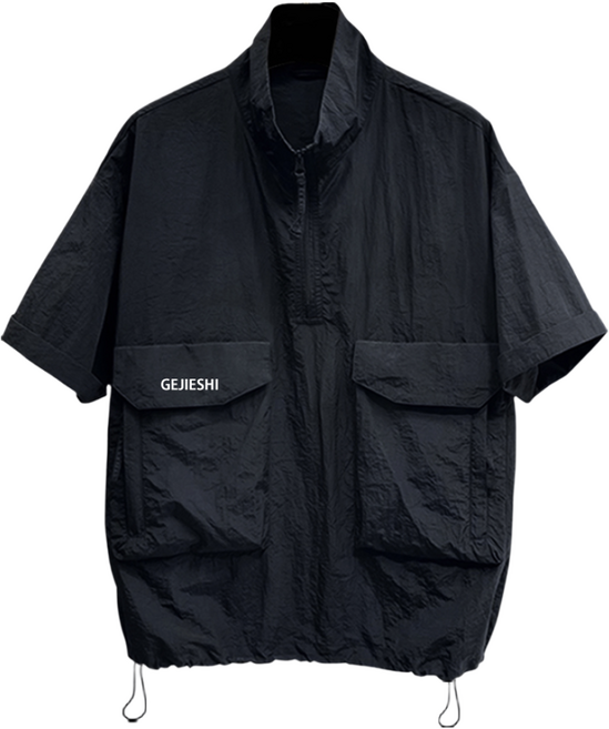 코디코치 스포티 반집업 점퍼 여름 아노락 빅포켓 반팔 티셔츠