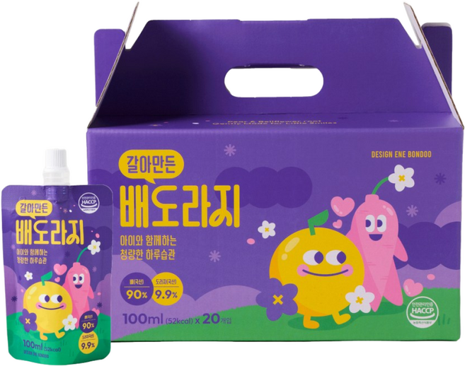 [샐러드보울] 국내산 NFC 착즙 갈아만든 배도라지 주스 액상차 아닌 과채주스, 20개, 100ml