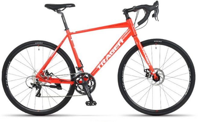 로드 자전거 디스크브레이크 알루미늄 클릭 뉴욕DR, 트라젠 아케인R3 오렌지400MM 완조립, 1개, 175cm