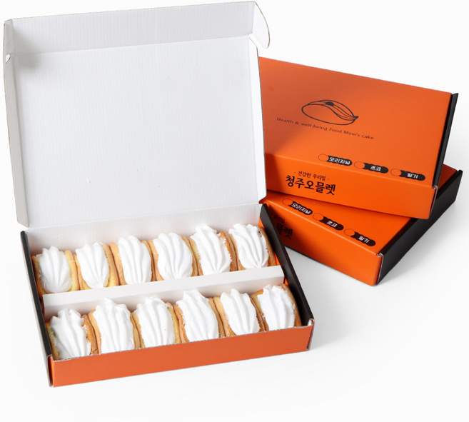 청주오믈렛 오리지널 달콤한 크림 듬뿍 명물 수제 디저트 맘스케이크 크림빵, 24개, 18g